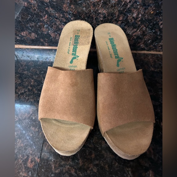 Bio Natura leather slides platform sandals Italy size 9 - Picture 2 of 7
